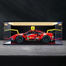 适用乐高42125法拉利488GTE模型收纳盒灯光回灯型亚克力展示盒