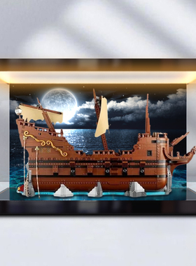 回灯透明展示盒适用创意ideas系列21363七宝奇谋轮积木模型防尘罩