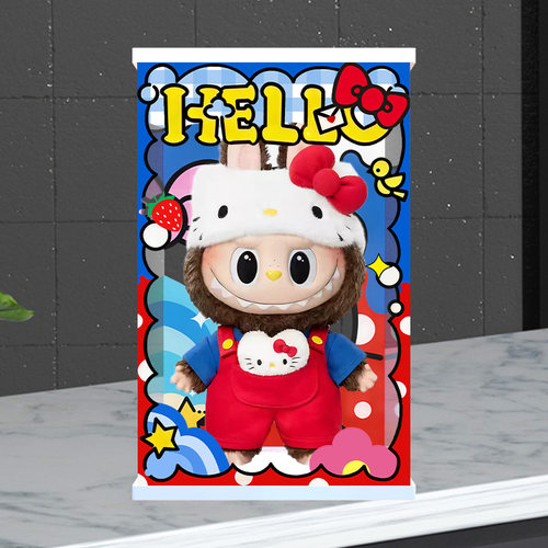 展示盒适用拉布布展示盒HelloKitty三丽鸥联名labubu搪胶大娃娃