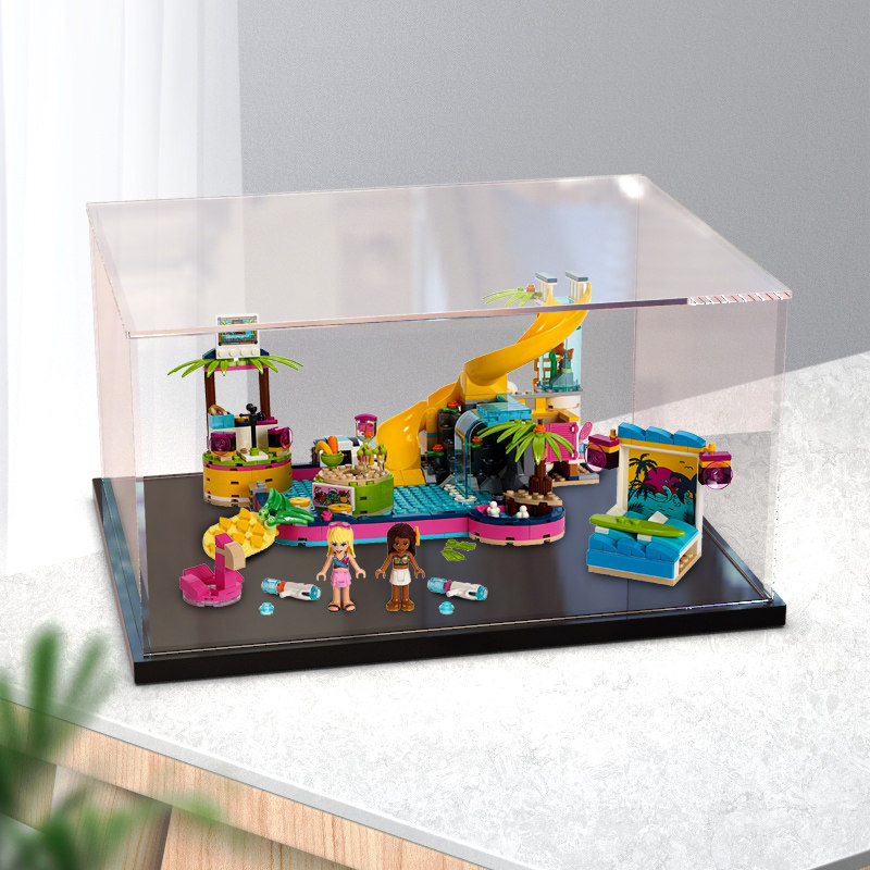 亚克力防尘盒适用乐高41374 安德里亚的泳池派对展示模型玩具透明