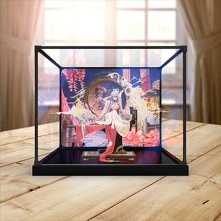 亚克力合金框架展示盒适用洛天依16『木兰辞』Ver 手办模型防尘罩