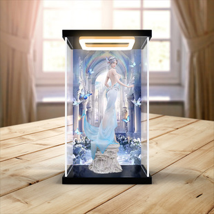 川帝适用BearPanda 鬼刀 海琴烟 邂逅手办模型亚克力回灯展示盒