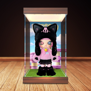 灯箱透明收纳盒 适用泡泡玛特 Molly 躲猫猫 1/8 可动人偶 潮玩