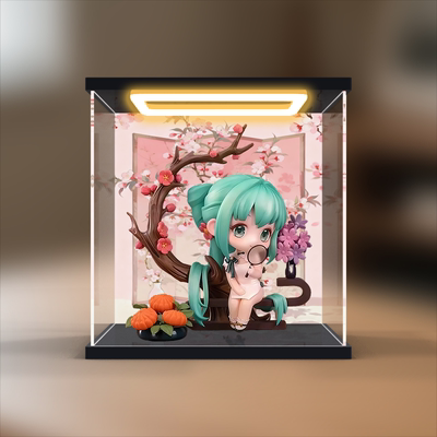 高清展示架适用初音未来 韶华少时手办 亚克力防尘罩透明展示盒