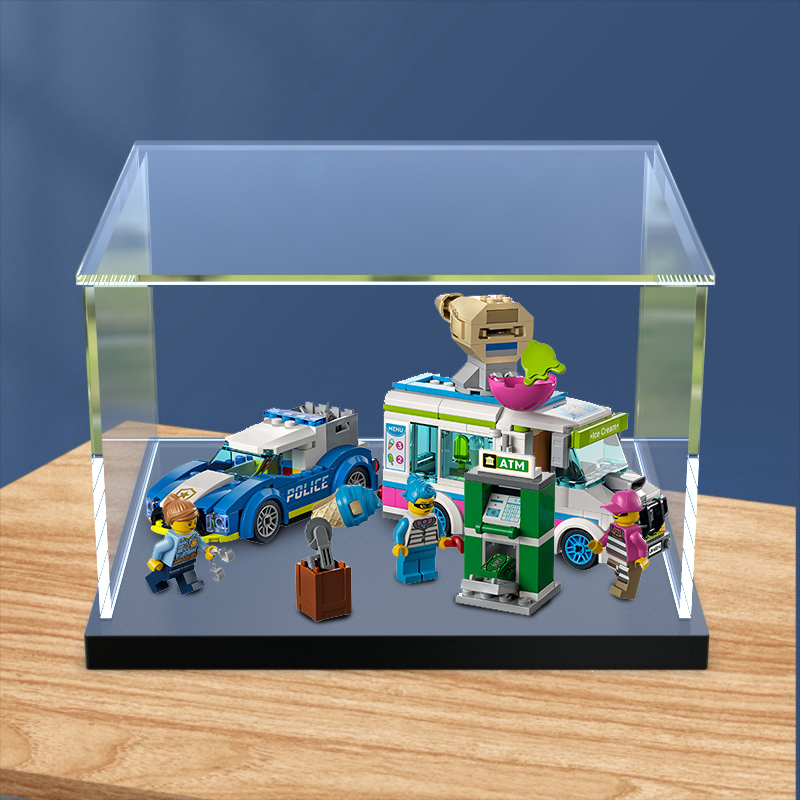 适用60314 追击冰淇淋车 乐高模型拼装展示盒亚克力防尘透明盒