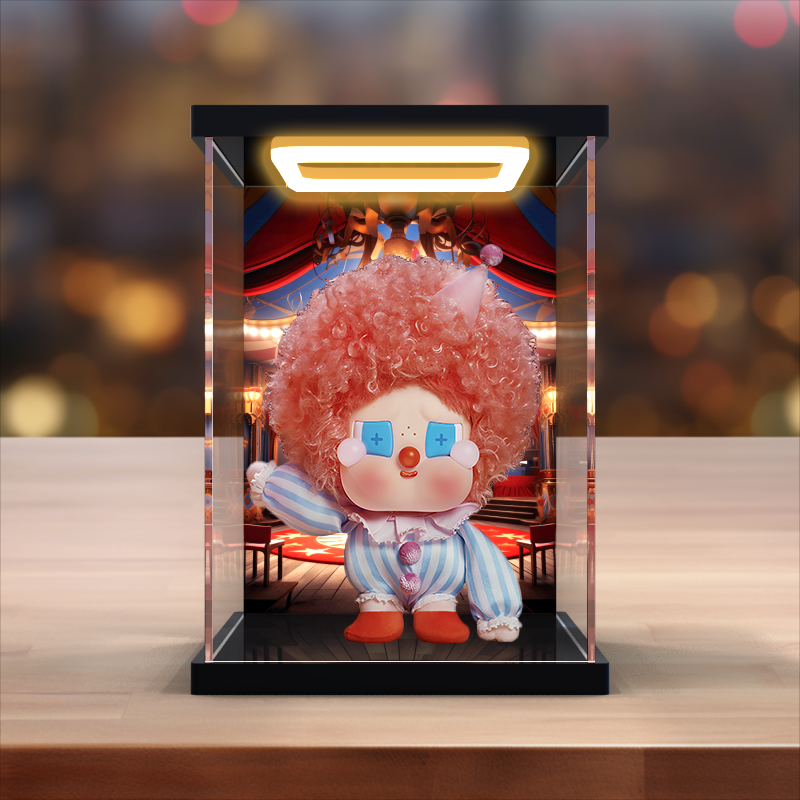 适用于泡泡玛特 Crybaby why so serious 搪胶毛绒 潮玩展示盒