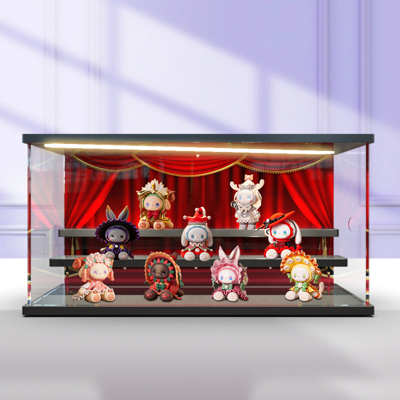 适用emma秘境森林假面舞会系列盲盒场景展示盒公仔手办透明防尘盒