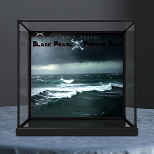 适用le高10365加勒比海盗黑珍珠号积木收纳亚克力防尘罩展示盒