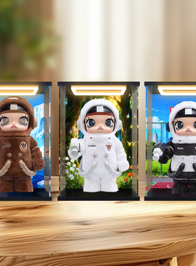 回灯展示盒适用于泡泡玛特MOLLY咱们裸熊熊猫白熊棕熊400手办防尘