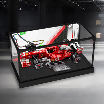 川帝适用于11375法拉利F2004赛车与舒马赫积木亚克力合金框展示盒