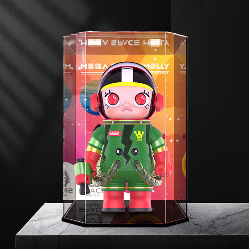 亚克力创意六边展示盒泡泡玛特1000%西瓜妹space molly宇航员400%