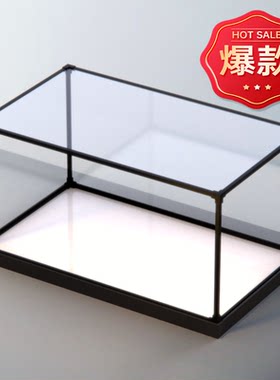 适用可叠加合金框免胶泡泡玛特高达多尺寸防尘收纳展示盒展示柜