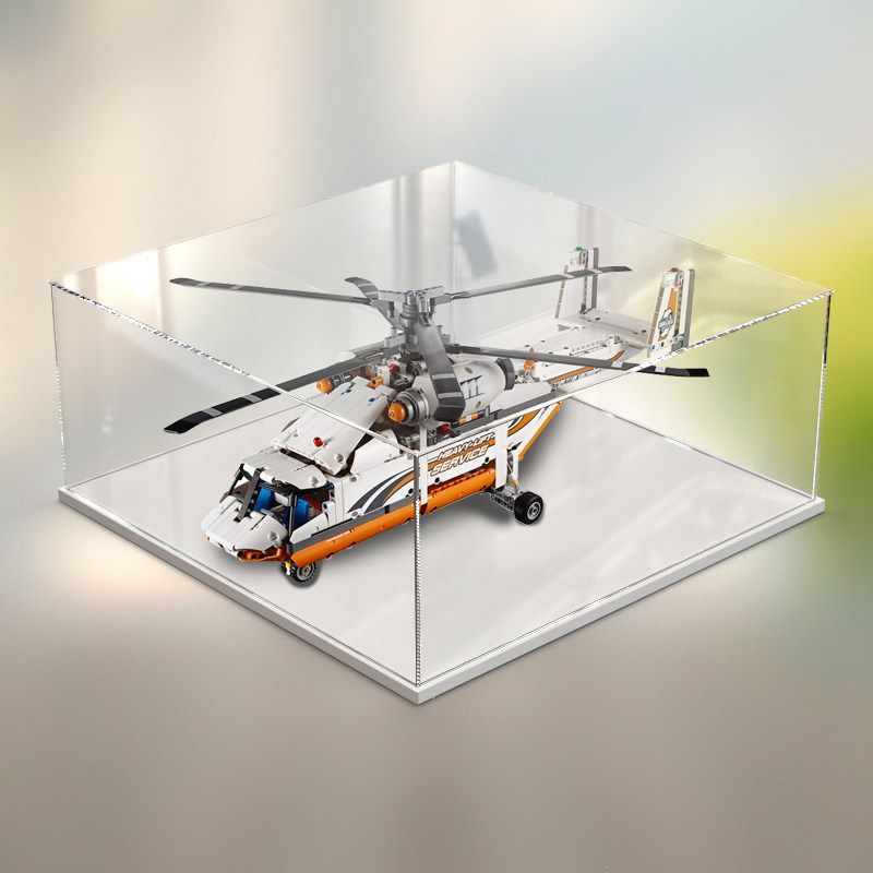 亚克力防尘盒适用乐高42052 双旋翼运输直升机展示模型玩具透明
