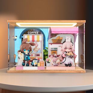 适用APEX TOYS 明日方舟 来份甜点Q版系列阿米娅魔手办展示盒防尘
