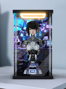 川帝适用灵笼 ASH 半身像 1/4手办模型摆件回型灯亚克力展示盒