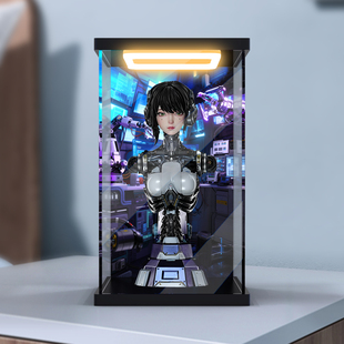 川帝适用灵笼 ASH 半身像 1/4手办模型摆件回型灯亚克力展示盒