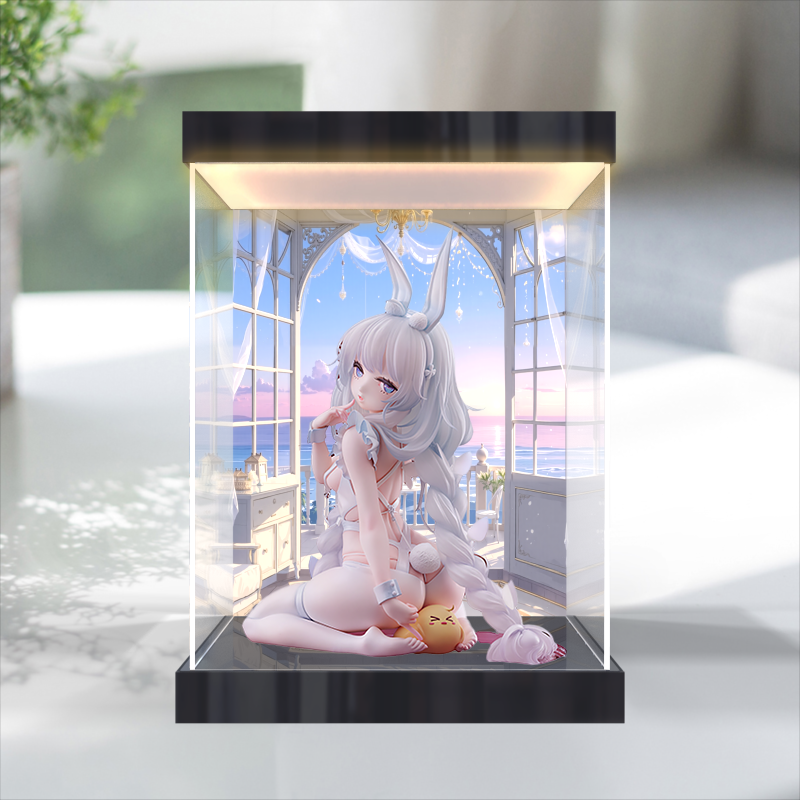 灯箱款展示盒适用MIMEYOI 碧蓝航线 恶毒 懒懒的白兔 专用手办