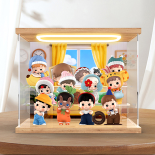 灯光展示盒适用泡泡玛特HACIPUPU 我的小小世界系列手办盲盒摆件