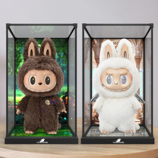 适用泡泡玛特zimomo阴晴大天使 labubu公仔 亚克力展示盒防尘收纳