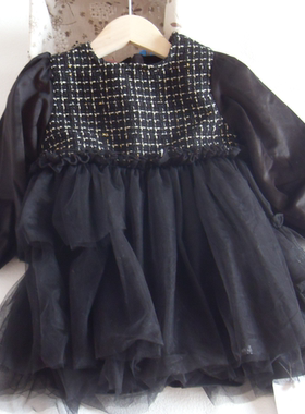 小纸薯女童纱裙公主秋冬小香风裙