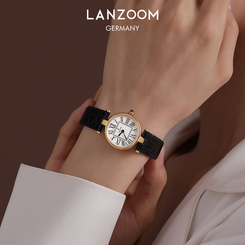 蓝族LANZOOM轻奢复古小金表女
