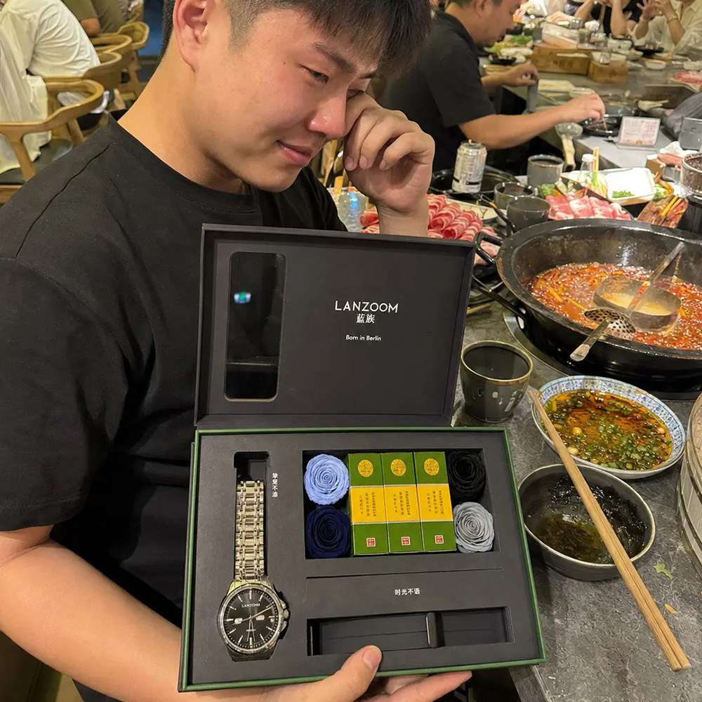 【送男友礼物】德国LANZOOM蓝族暗夜者男士手表男款时尚简约腕表