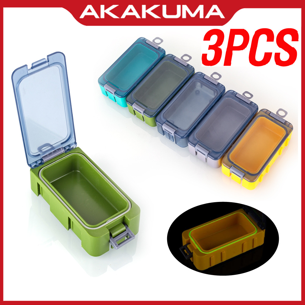 3件装魔方渔具盒收纳盒钓鱼小配件工具盒路亚矶钓饵盒鱼钩假饵盒