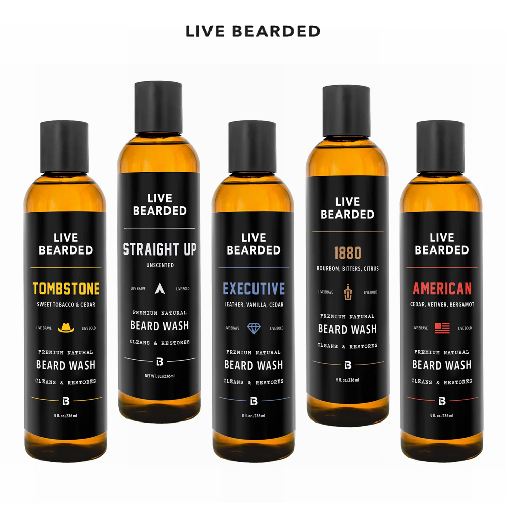 Live Bearded-全天然水基配方泡沫细腻柔滑温和除污垢 胡须清洗液