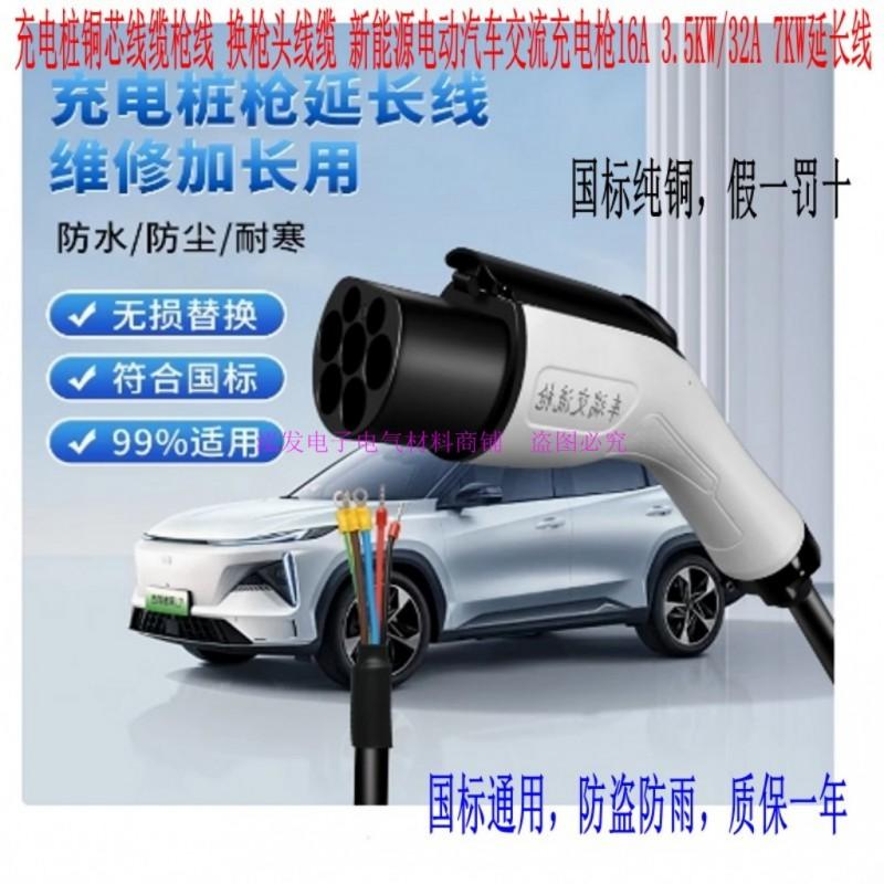新能源电车充电枪线32A延长线7kw