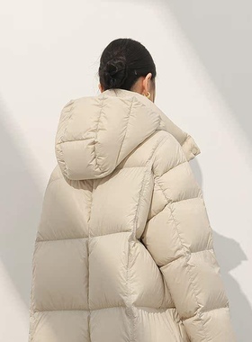 90白鹅绒2025冬季新款puff泡芙面包宽松时尚休闲连帽加厚羽绒服女