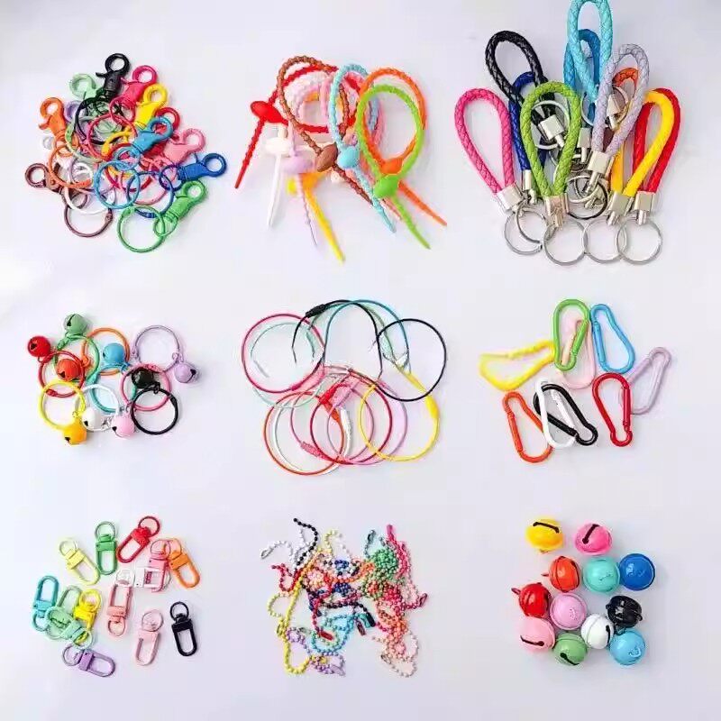 拼豆挂链钥匙扣配件拼豆挂扣挂件环扣钥匙链diy链条扣环环圈套装