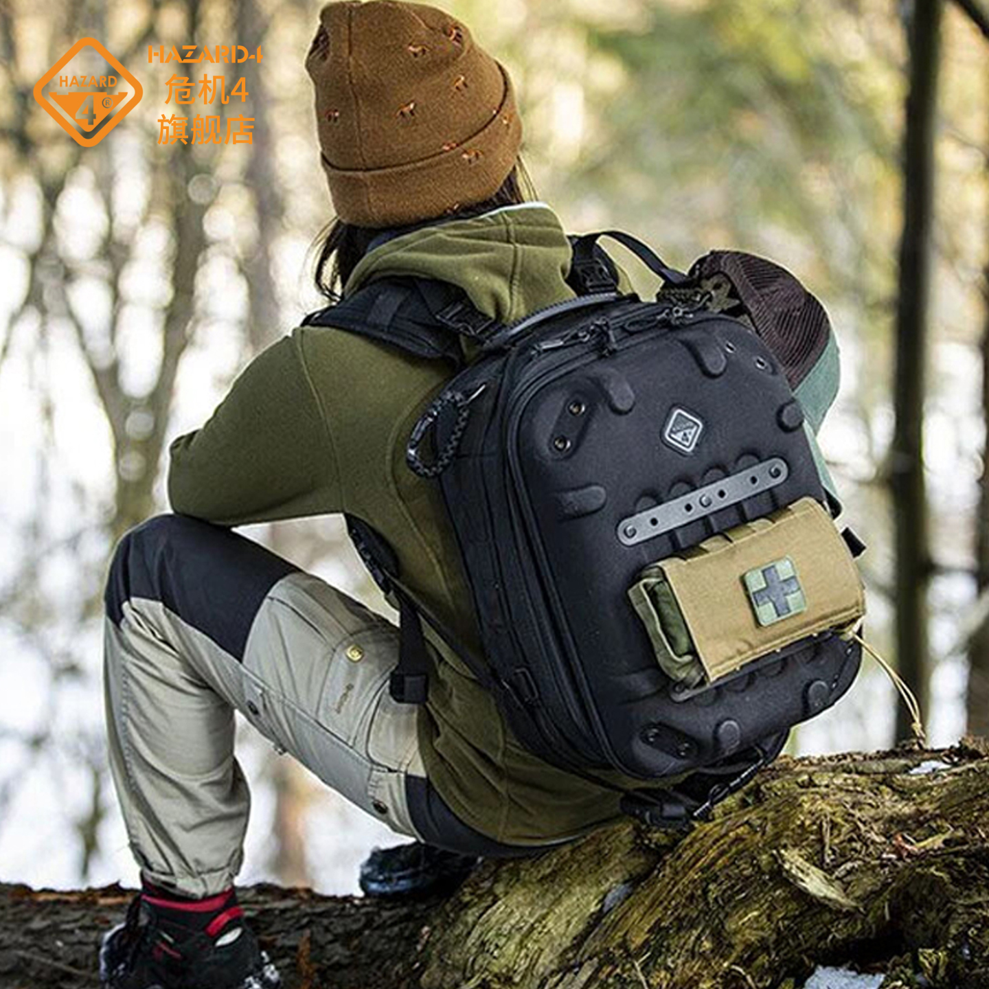 Hazard4美国危机4格栅战术背包BKP-GRL相机双肩包户外硬壳通勤大容量摄影包单反相机佳能尼康防水无人机包