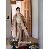 复古格调 老钱简约睡袍加绒裤 珊瑚绒睡衣女秋冬季 曼系 保暖套装