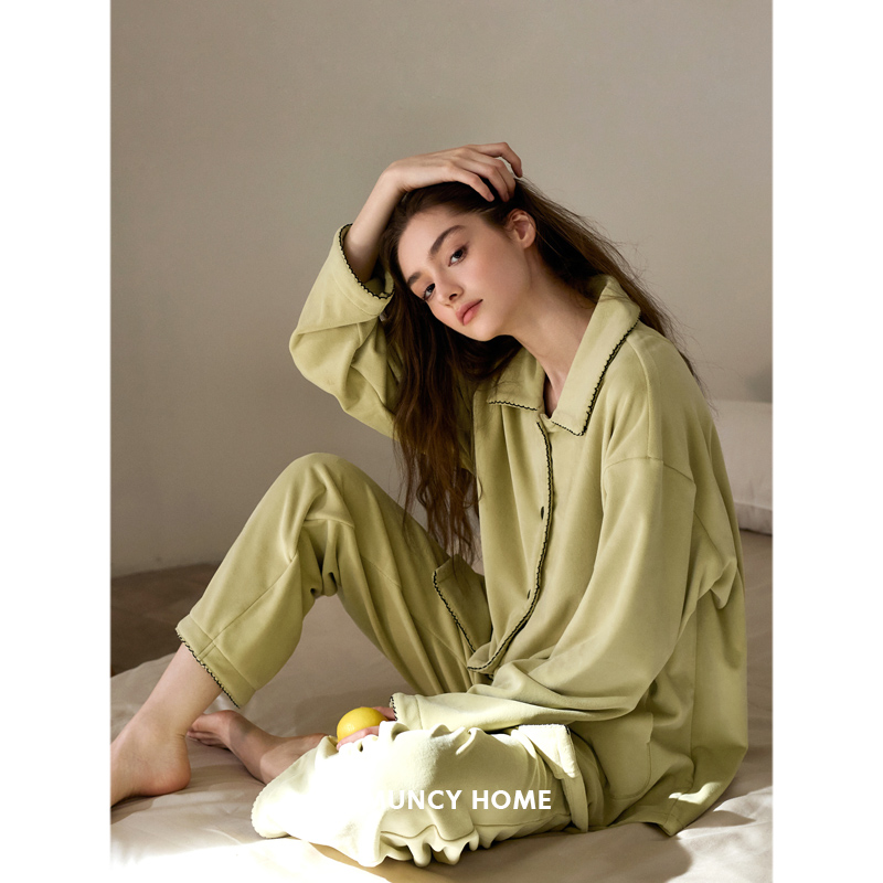 曼系女士海岛绒简约睡衣家居服