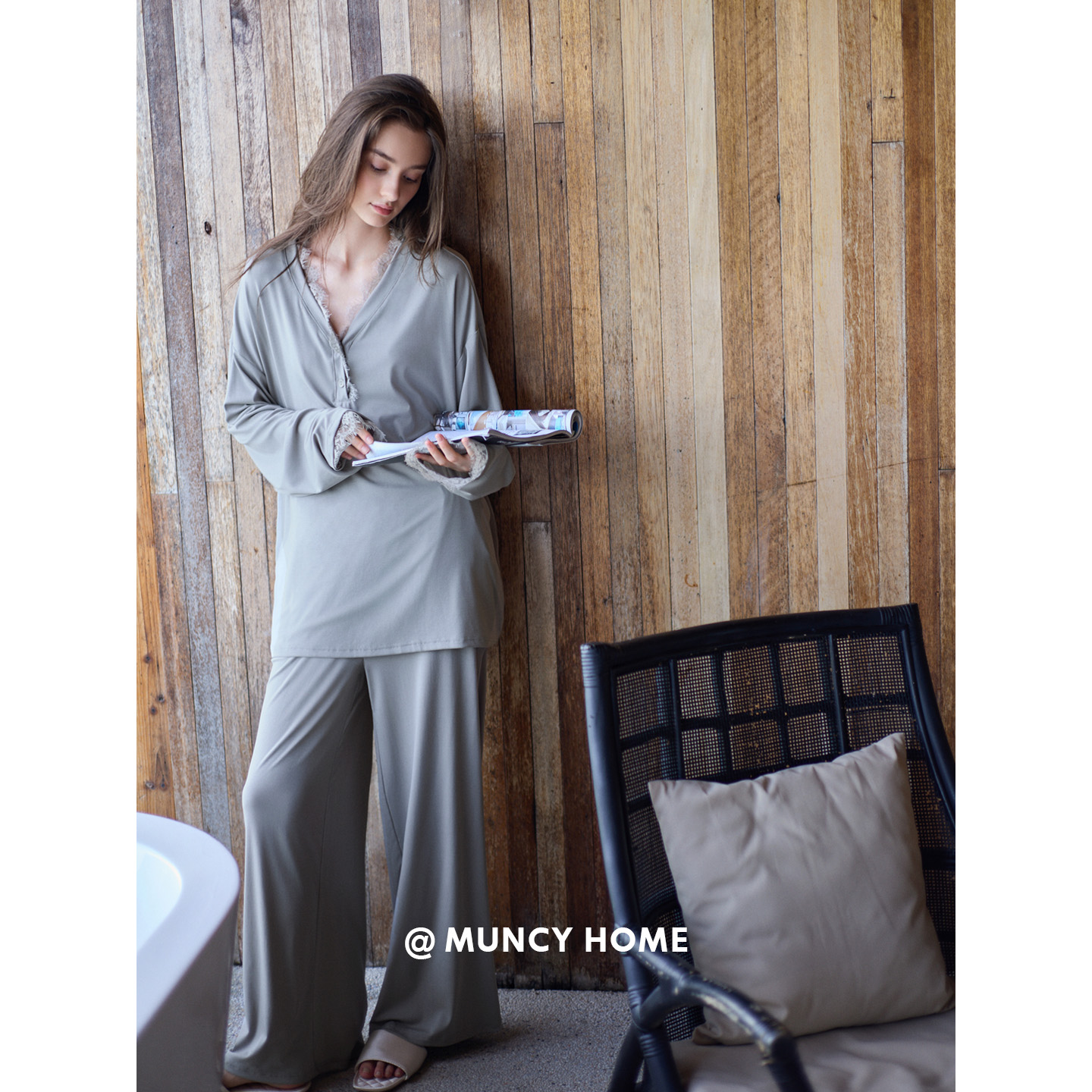 曼系“会呼吸的云感面料”睡衣女