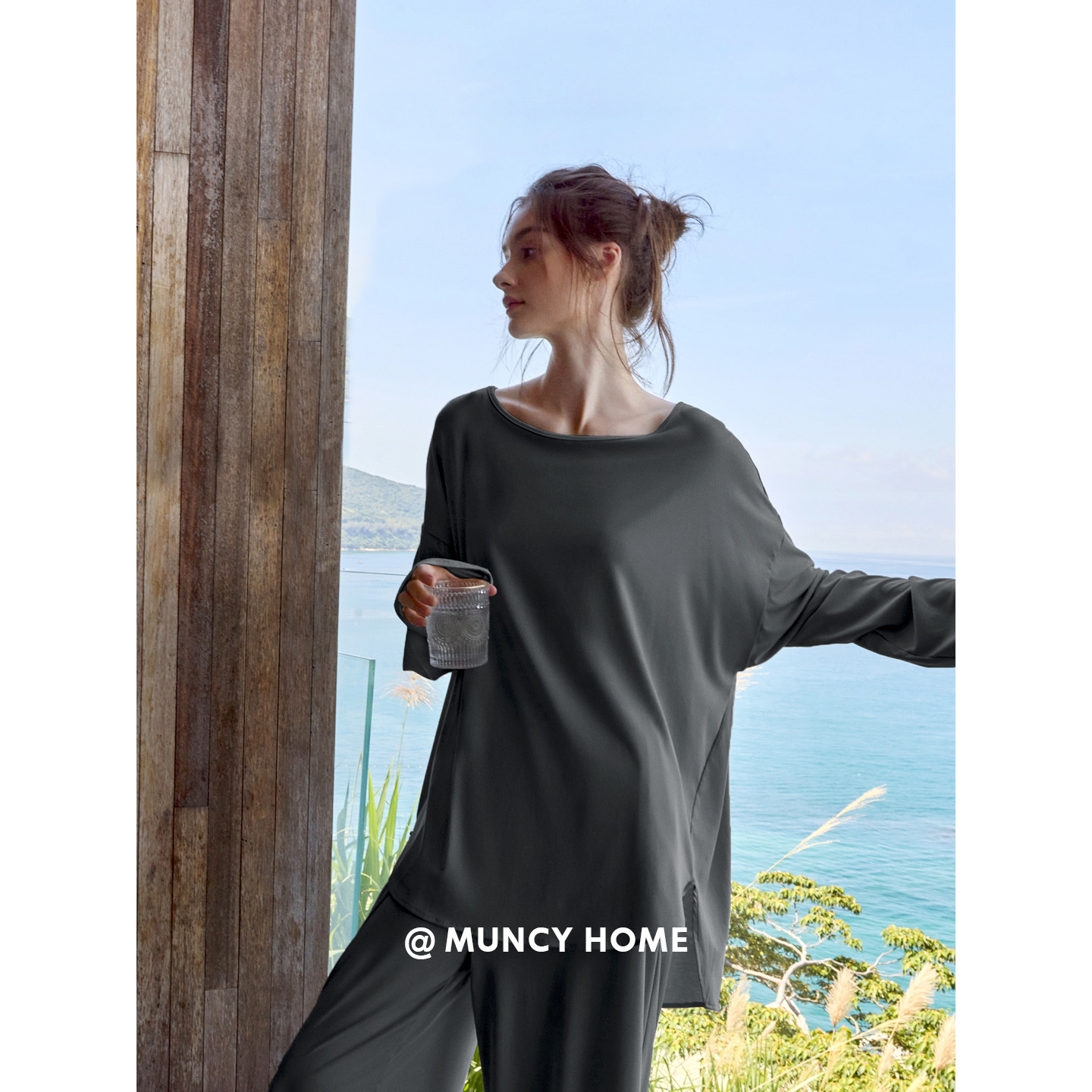 曼系“森林呼吸”莱赛尔睡衣女