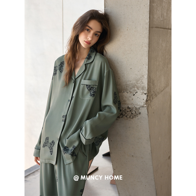 曼系女士柔软棉带胸垫睡衣家居服