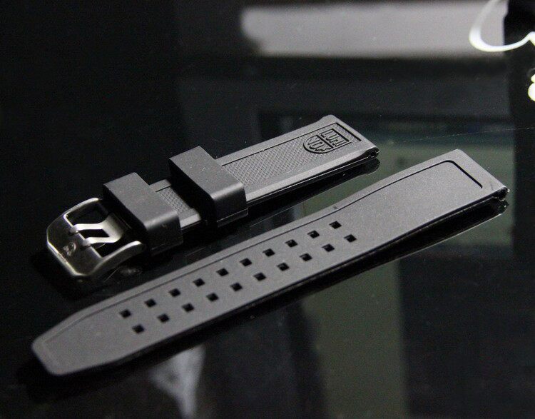代用鲁美诺斯表带Luminox橡胶手表带3150 3081 8821防水军表23mm