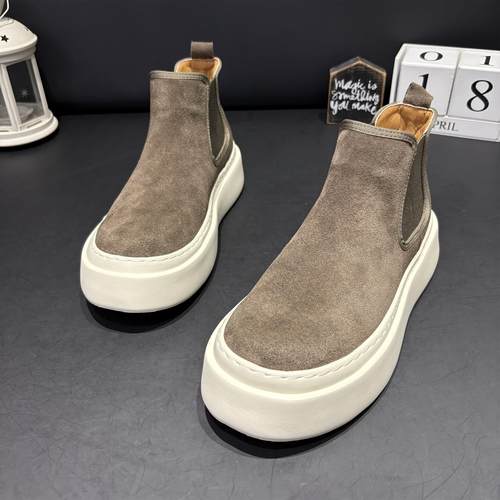 男士2025真皮一脚蹬短靴