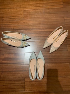 bling bling婚鞋女禾秀婚纱高跟鞋两穿2022年新款职场鞋伴娘鞋