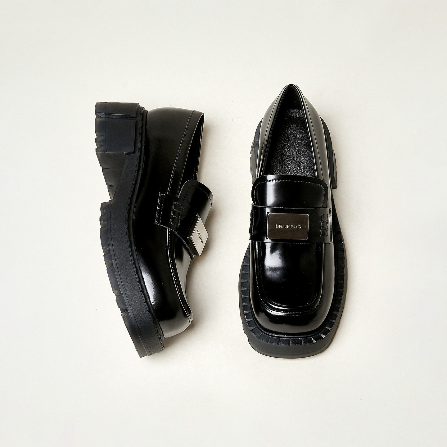 割草机老k 厚底开边珠牛皮乐福鞋女小皮鞋2025春新款轻巧！不累脚