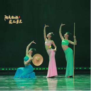 新款傣族舞蹈演出服装女赞哈邵多丽表演服孔雀舞鱼尾裙练习裙儿童