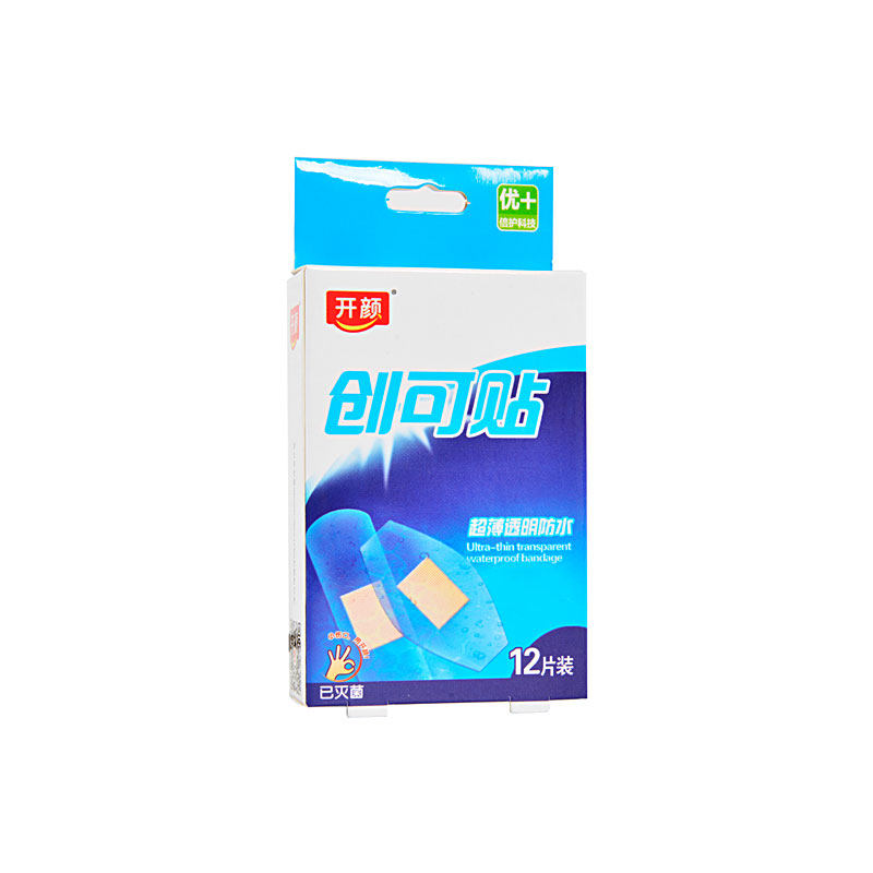 开颜 创可贴(超薄透明防水) 12片/盒