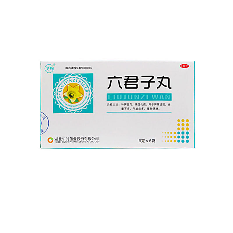 安药 六君子丸9g*6袋/盒胃肠炎脾胃虚寒脾虚大便稀而多纳差腹泻