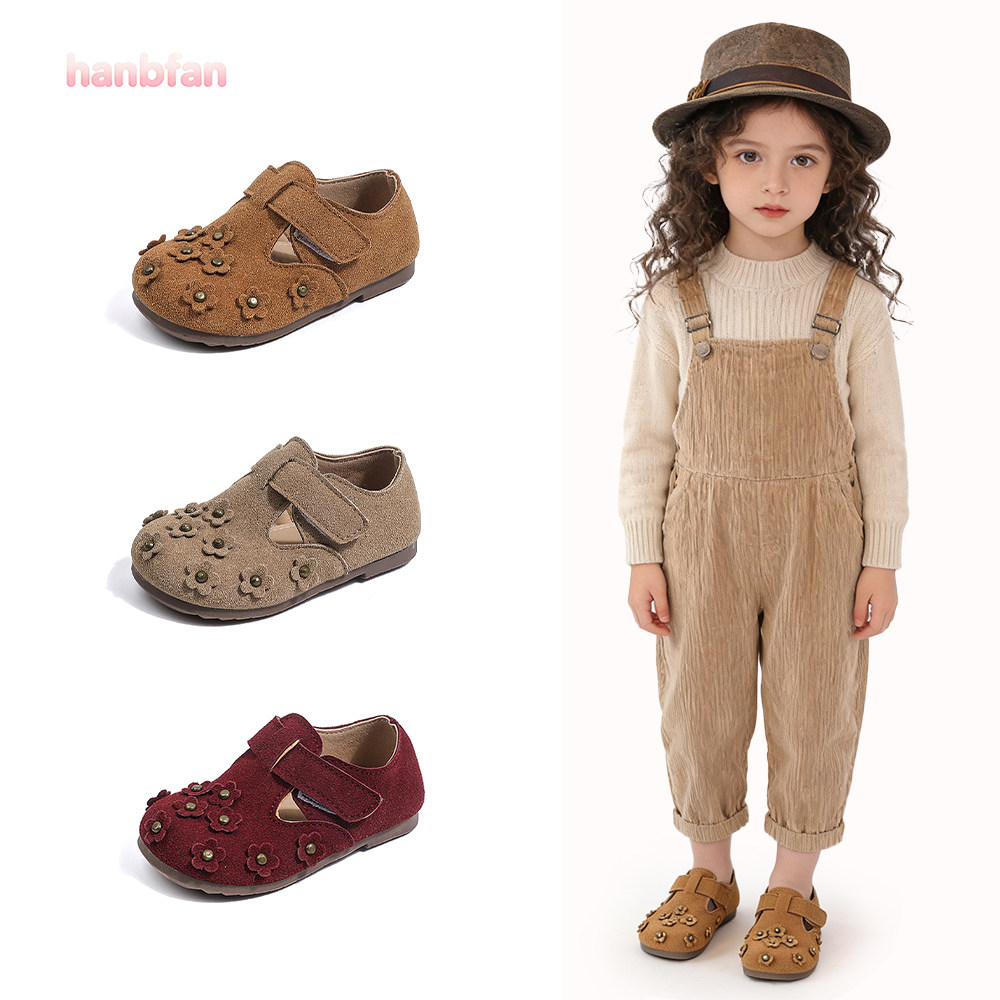 女童立体小花勃肯鞋2026春季新款韩版时尚防滑运动休闲鞋软底单鞋