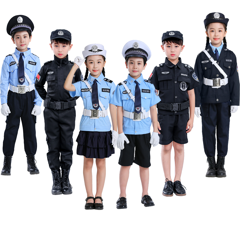儿童小警察军装男童装生日礼物小交警官黑猫警长舞蹈表演出服套装