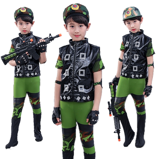 六一儿童小荷风采兵娃娃舞蹈服装学生幼儿迷彩小军装表演出服套装