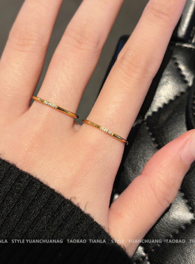 极细简约金戒指女精致