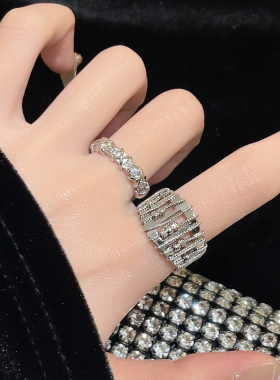 小众设计感网格戒指女ins风