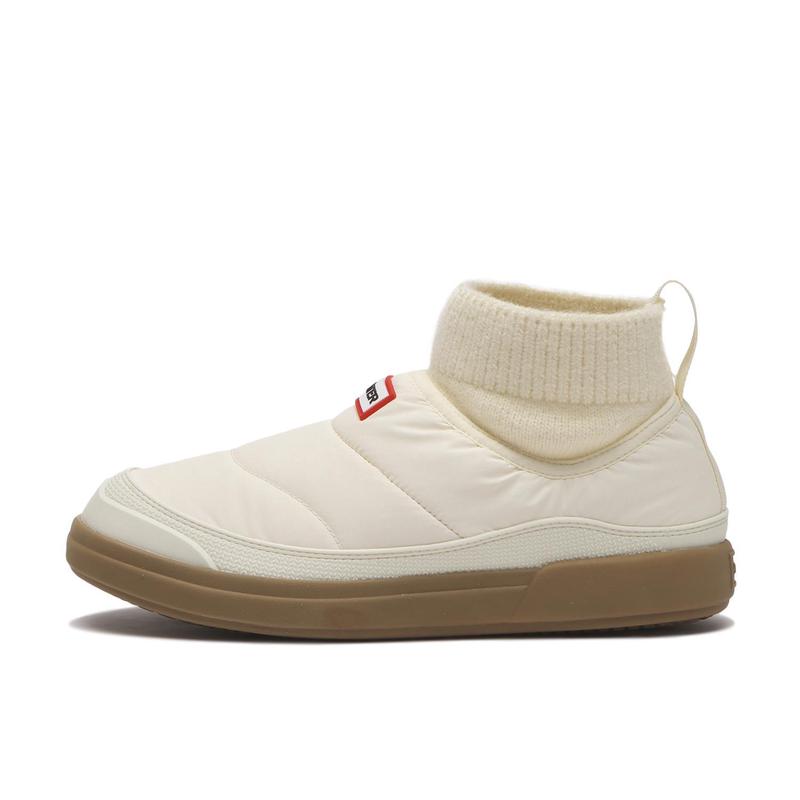 代购Hunter女士雪地靴保暖防水轻便舒适缓震针织套脚绗缝设计